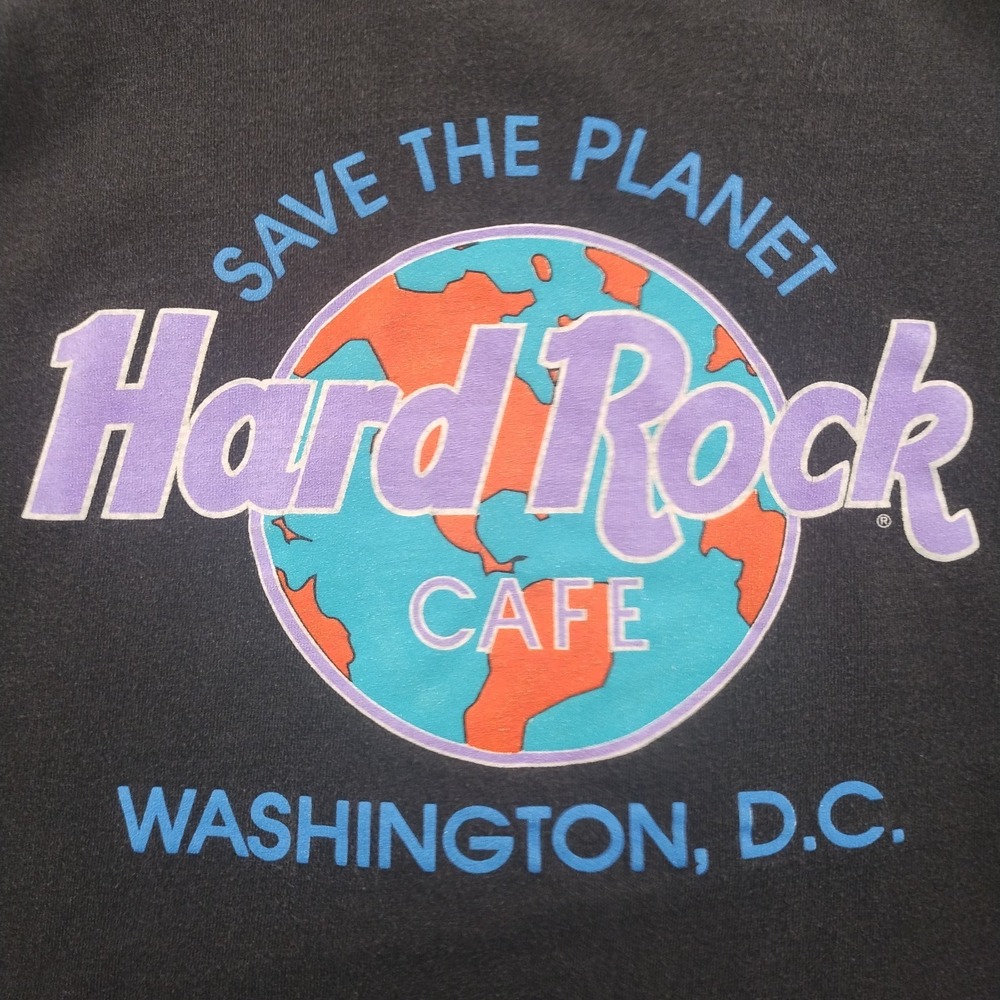 Vtg Hard Rock Cafe Tee Men's XL Black Single Stitch Boxy Washington DC Made USA - Picture 4 of 9